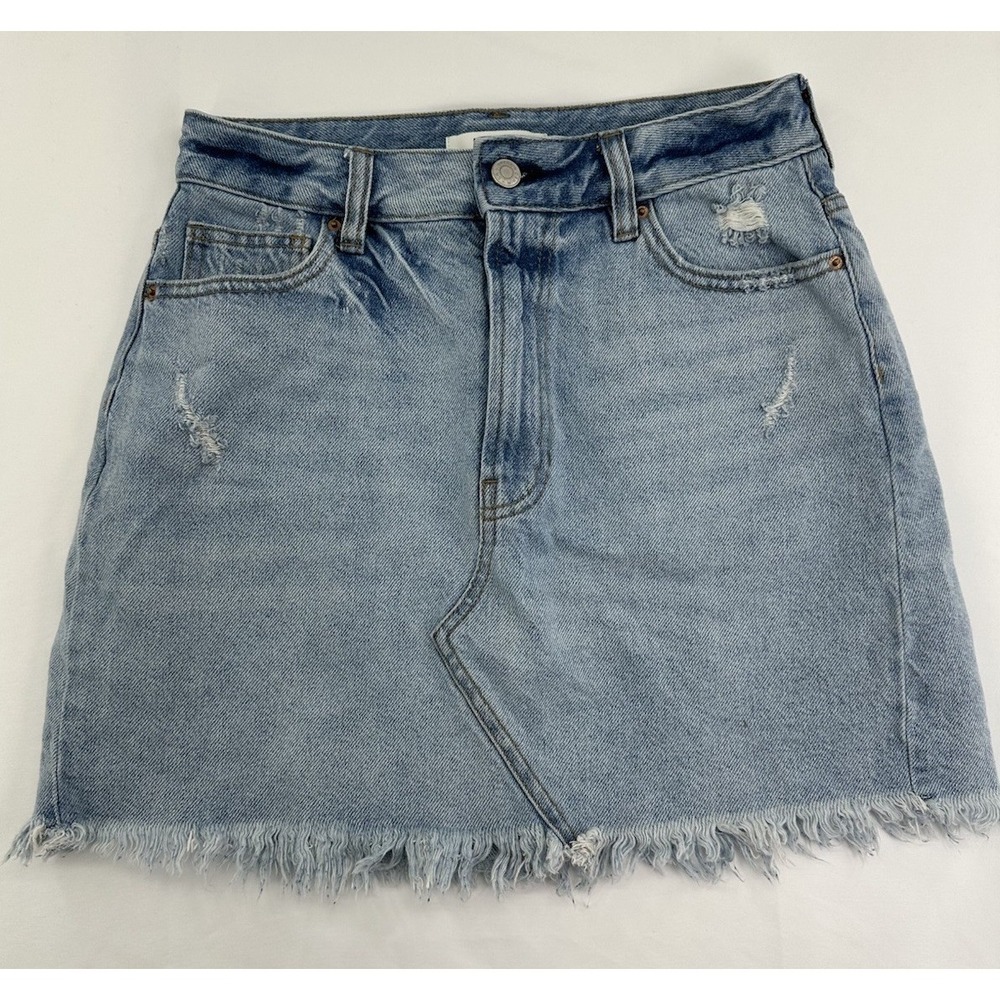 Pacsun Mini Skirt Women's Size 27 Denim Blue Jean Raw Heim Y2K 90s Concert